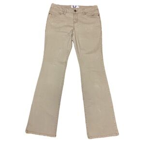 Girls Tan low-rise flare jeans. Size 11